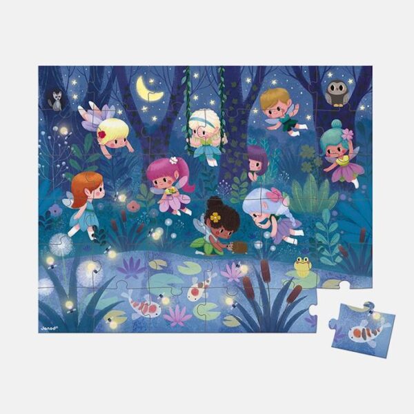 Puzzle zane si nuferi, Janod, cu cutie gentuta, 36 piese