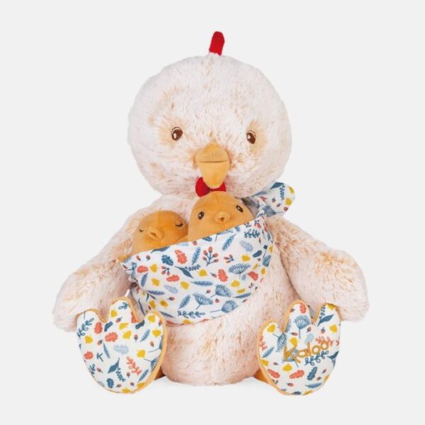 Puisor din plus, Kaloo, Oscar si puiul lui, galben, 35 cm