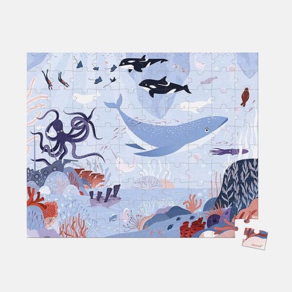 Puzzle Oceanul Arctic, Janod, cutie tip gentuta, 100 piese