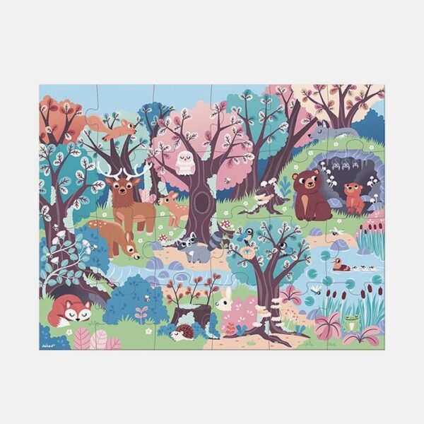 Puzzle magic Padurea, Janod, cu lumina de noapte, 24 piese