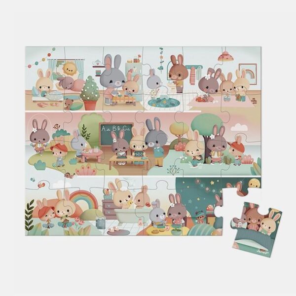 Puzzle Activitati zilnice, Janod, 24 piese, 3 ani+