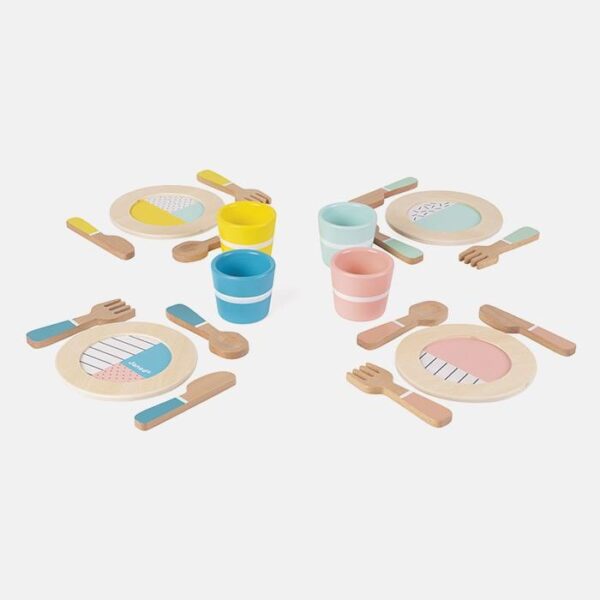 Set pentru masa, Janod, din lemn, 20 piese