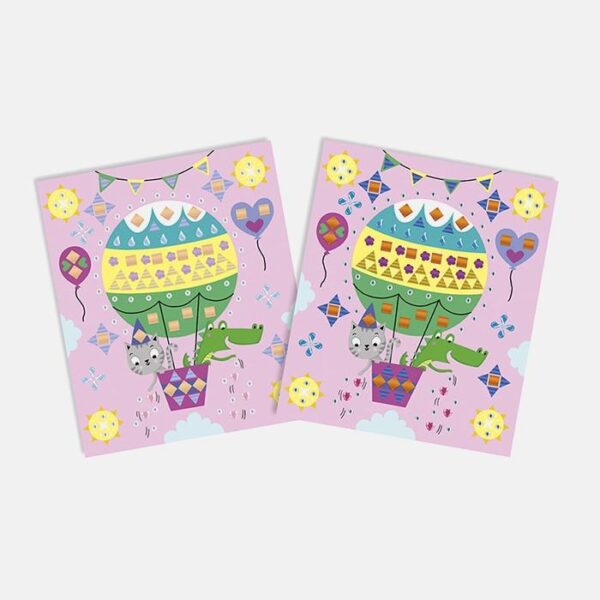Set creativ, Janod, Strass si autocolante, 5 carduri, 4 ani+