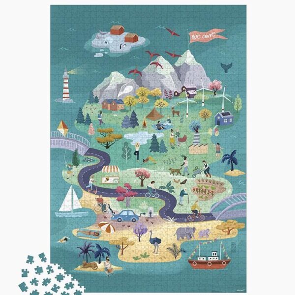 Puzzle excursie pe insula, Janod, 1500 piese, 10 ani+