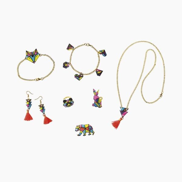 Set creativ, Janod, pentru creat bijuterii geometrice, 8 ani+