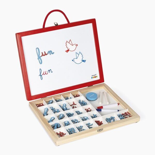Joc educativ cu magnet, Janod, literele de mana, 3 ani+