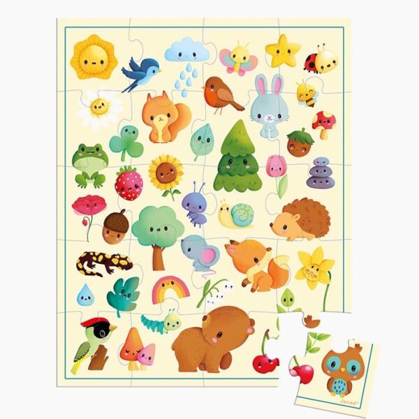 Puzzle Imagini din natura, Janod, 20 piese, 2 ani+