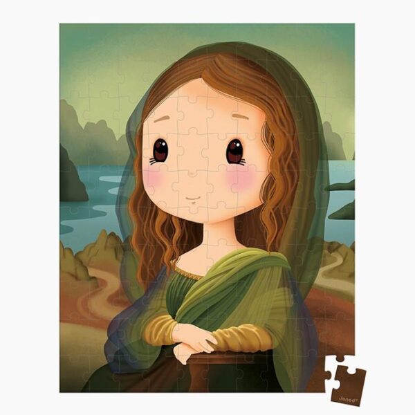 Puzzle Pictura Leonardo Da Vinci, Janod, 100 piese, 6 ani+