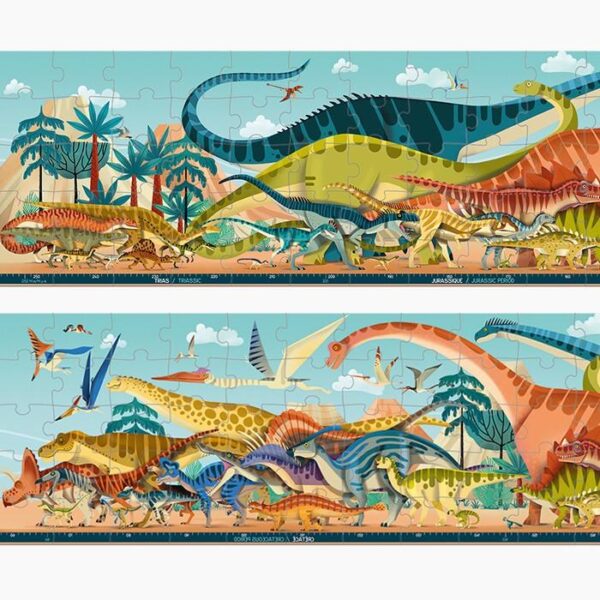 Puzzle dinozauri, Janod, 100 piese, 6 ani+