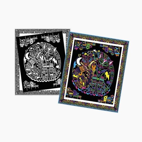 Set creativ pentru colorat, Janod, animale fluorescente, 7 ani+