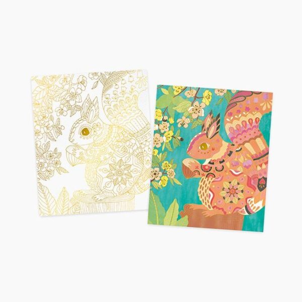 Set de pictura, Janod, Gradina, cu acuarela, 4 imagini, 6 ani+