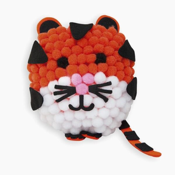 Set creativ, Janod, creeaza tigrul cu pompon, 6 ani+