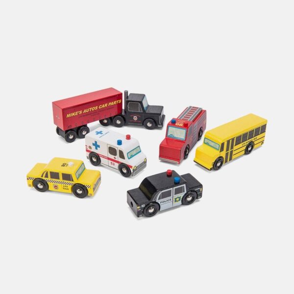 Set masini New York, Le Toy Van, din lemn, 3 ani+
