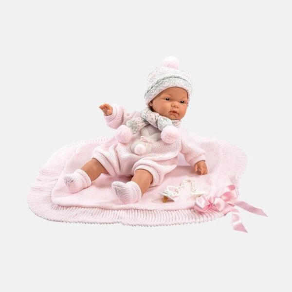 Papusa Llorens, Joelle, 38 cm, cu paturica, cu sunete