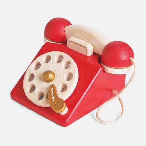 Telefon din lemn, Le Toy Van, rosu