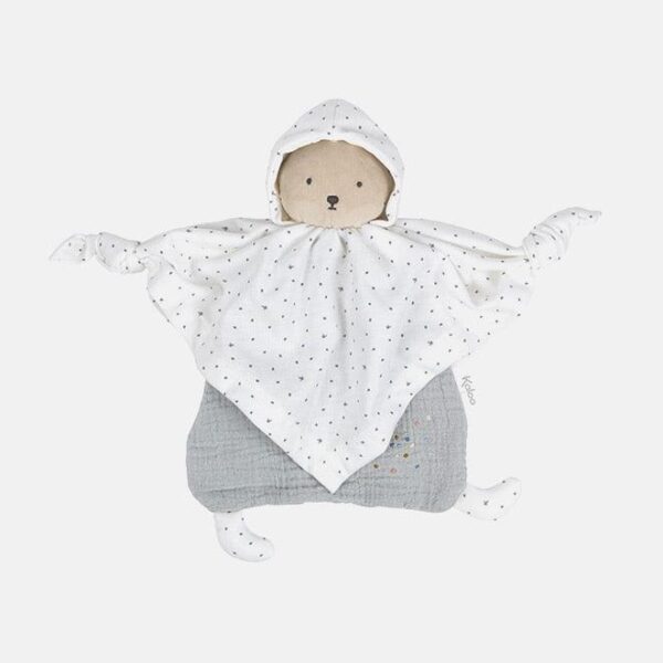 Jucarie doudou, Kaloo, ursulet, din bumbac, gri, 20 cm