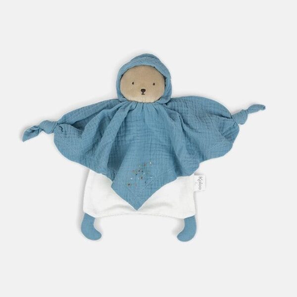 Jucarie doudou, Kaloo, ursulet, din bumbac, albastru, 20 cm