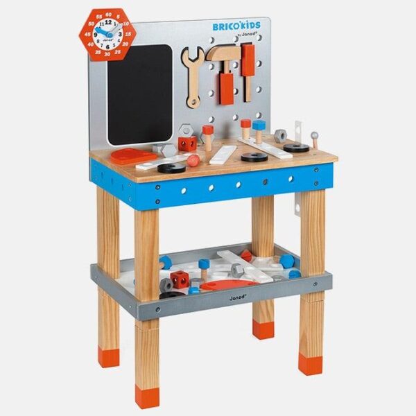 Banc de lucru, Janod, din lemn, magnetic, 40 piese, 3 ani+