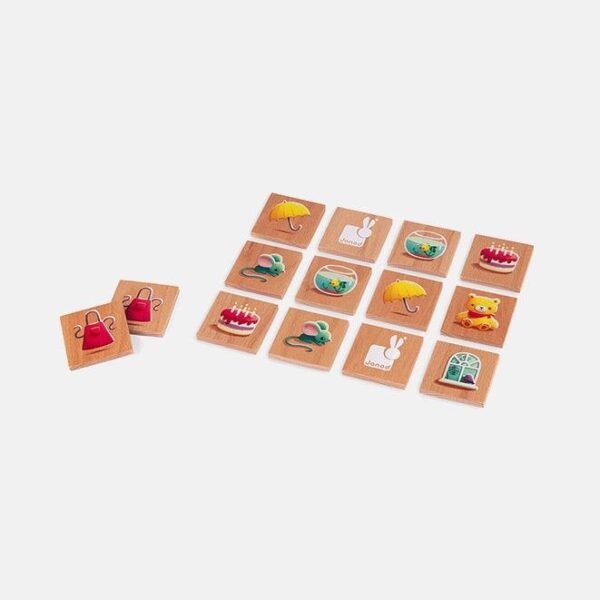 Joc de memorie, Janod, din lemn, 40 piese, 2 ani+