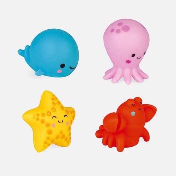 Set jucarii pentru baie, Janod, 4 animale marine, 10 luni+