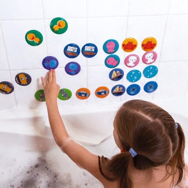 Set jucarii pentru baie, Janod, 24 carduri de memorie, 2 ani+