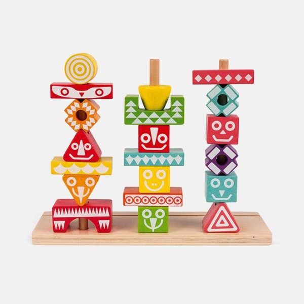 Jucarie de stivuit tip totem, Janod, 52 piese, 3 ani+
