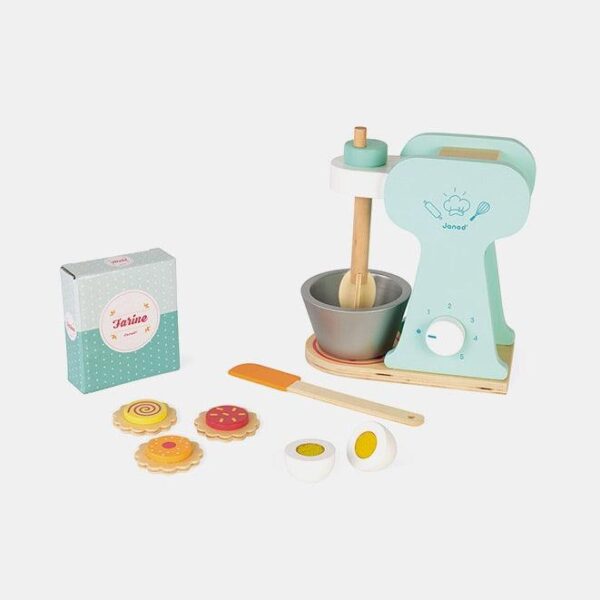 Set produse de patiserie, Janod, din lemn, cu 6 accesorii, 3 ani+