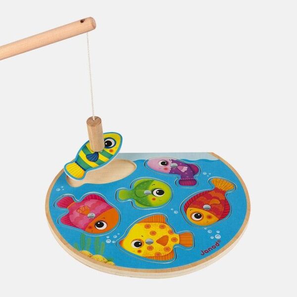 Joc de pescuit magnetic, Janod, din lemn, 6 piese, 18 luni+