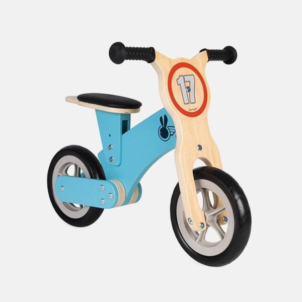 Bicicleta de echilibru, Janod, cu scaun reglabil, albastra, 2 ani+