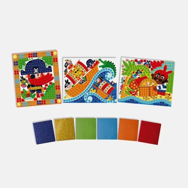 Set educativ, Janod, Pirati, mozaic, 3 carduri