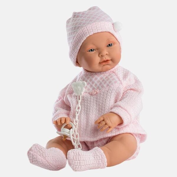 Papusa Llorens Sofia, cu salopeta roz, 45 cm