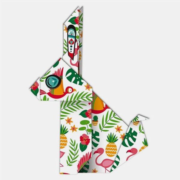 Set creativ origami, Janod, animale, cu 24 coli hartie, 8 ani+