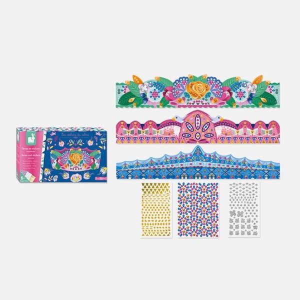 Set creativ, Janod, Coronita, cu stikere si strasuri, 5 ani+