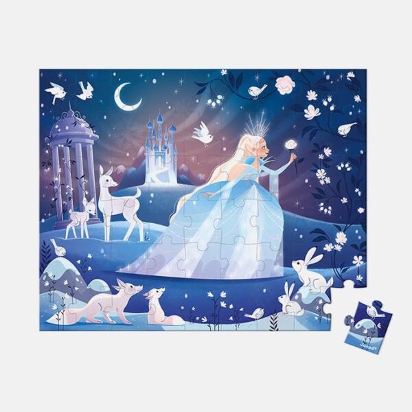 Puzzle printesa de gheata, Janod, cu cutie gentuta, 54 piese