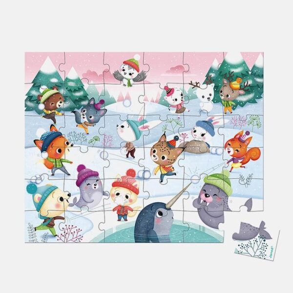 Puzzle petrecere in zapada, Janod, cu cutie gentuta, 36 piese