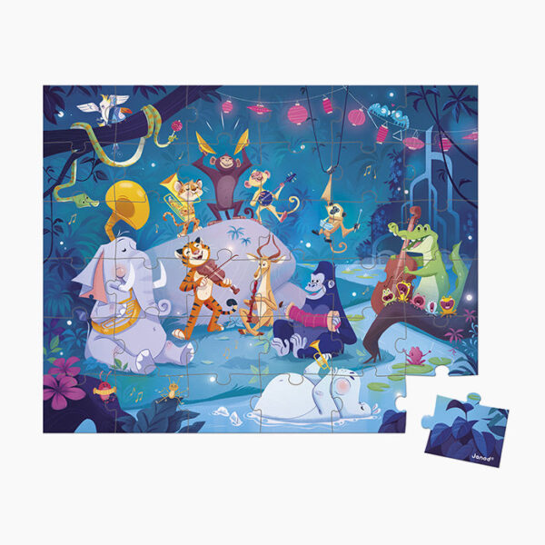 Puzzle festivitati de vara, Janod, cutie tip gentuta, 36 piese