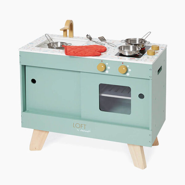 Bucatarie din lemn, Janod, Loft, 58,6 cm, 3 ani+