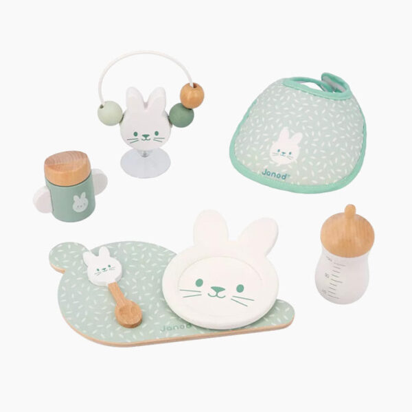 Set de masa pentru papusi, Janod, Zen, 7 piese, 2 ani+