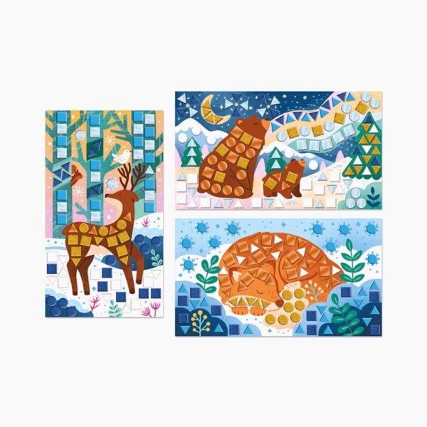 Set creativ mozaic, Janod, Imagini de iarna, 7 ani+