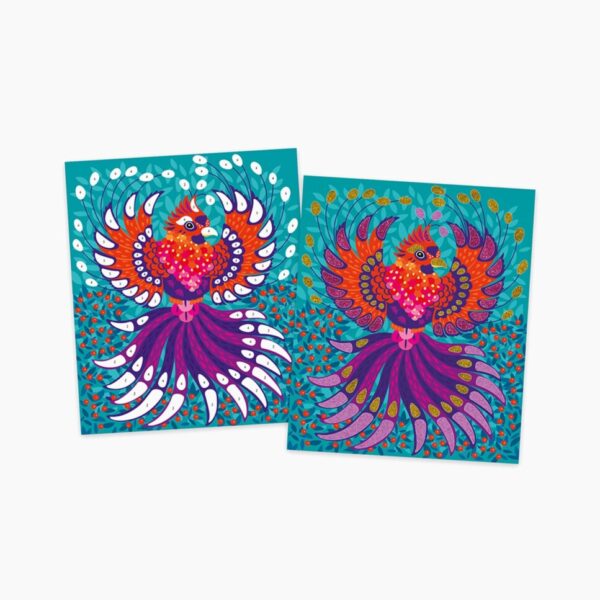 Set creativ glitter, Janod, animale fantastice, 7 ani+