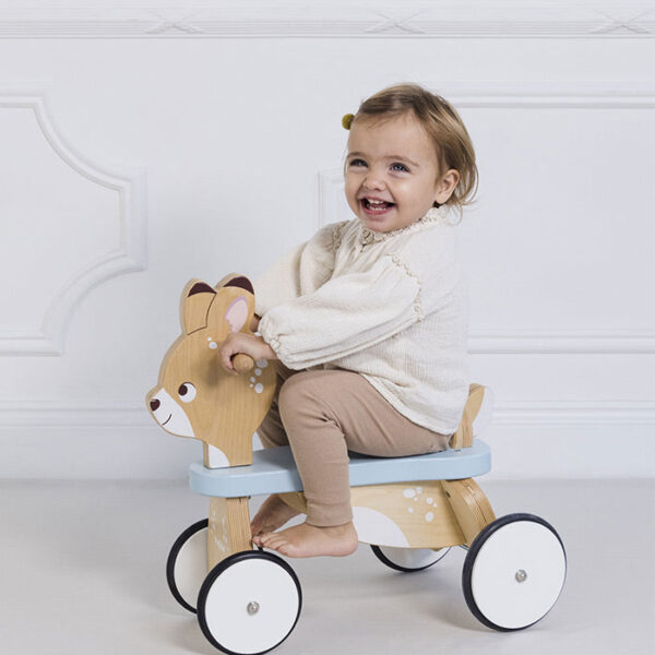 Bicicleta din lemn, Le Toy Van, Ride on Deer, 4 roti, 12 luni +