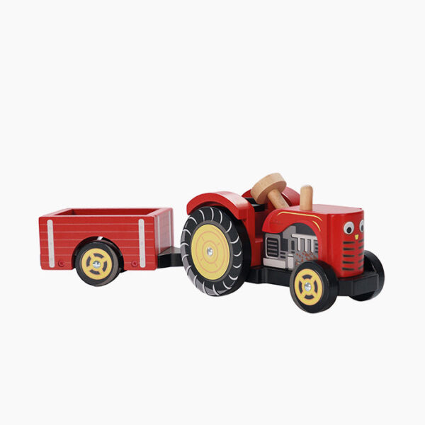 Tractor din lemn, Le Toy Van, rosu, 3 ani+