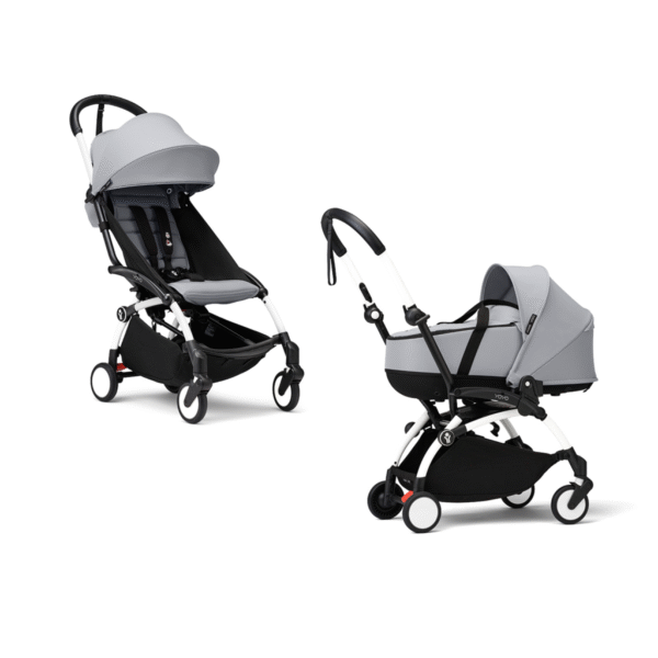 Carucior 2 in 1 pentru copii Stokke YOYO³ cadru alb, landou si sport