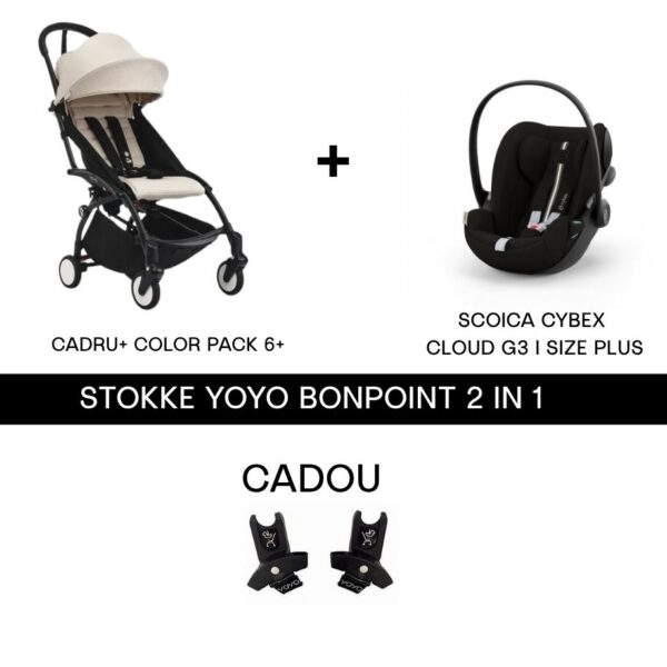 Carucior 2in1 pentru copii YOYO® Bonpoint 6 luni+ si scoica CYBEX CLOUD G3 I Size Plus