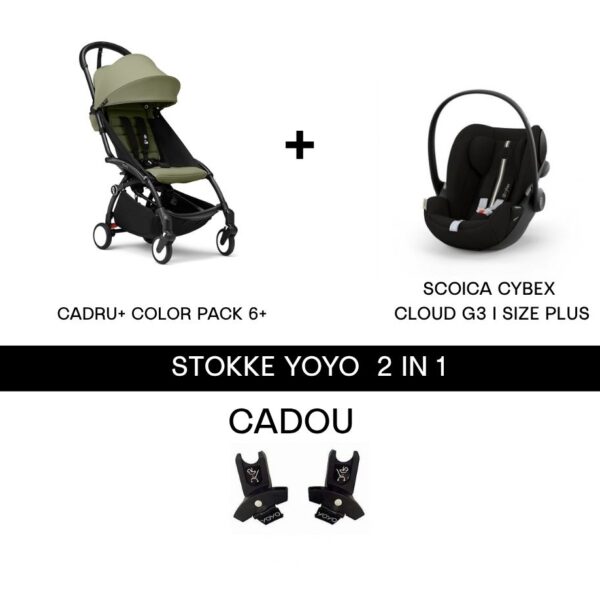 Carucior 2in1 pentru copii Stokke YOYO³ 6 luni+ si scoica CYBEX CLOUD G3 I Size Plus